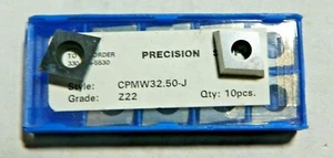 10 PIECES, PRECISION SUPPLY, CPMW 32.50-J Z22, CARBIDE INSERTS H783 - Picture 1 of 7