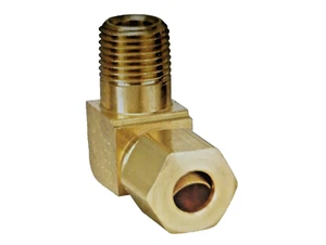 (10) New Parker 1/8" Compression x 1/4" Male NPT Brass Extended Elbows, 2P249 - Picture 1 of 4