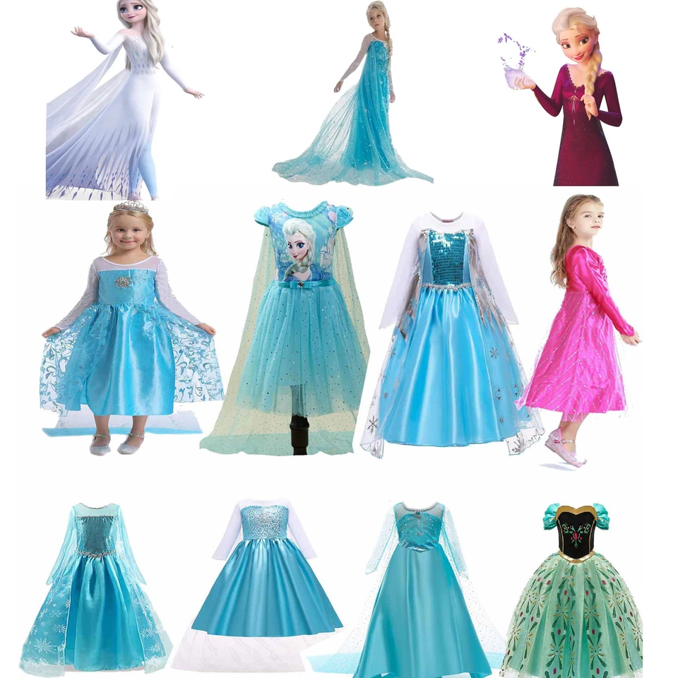 Disney замороженная сестра Эльза Анна девочек принцесса платье для детей подружки невесты день рождения - Изображение 1 из 4