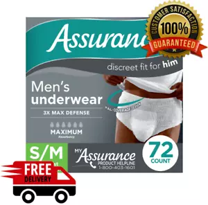Assurance Men's Incontinence Underwear, Small / Medium, Maximum Absorbency, 72Ct - Picture 1 of 6