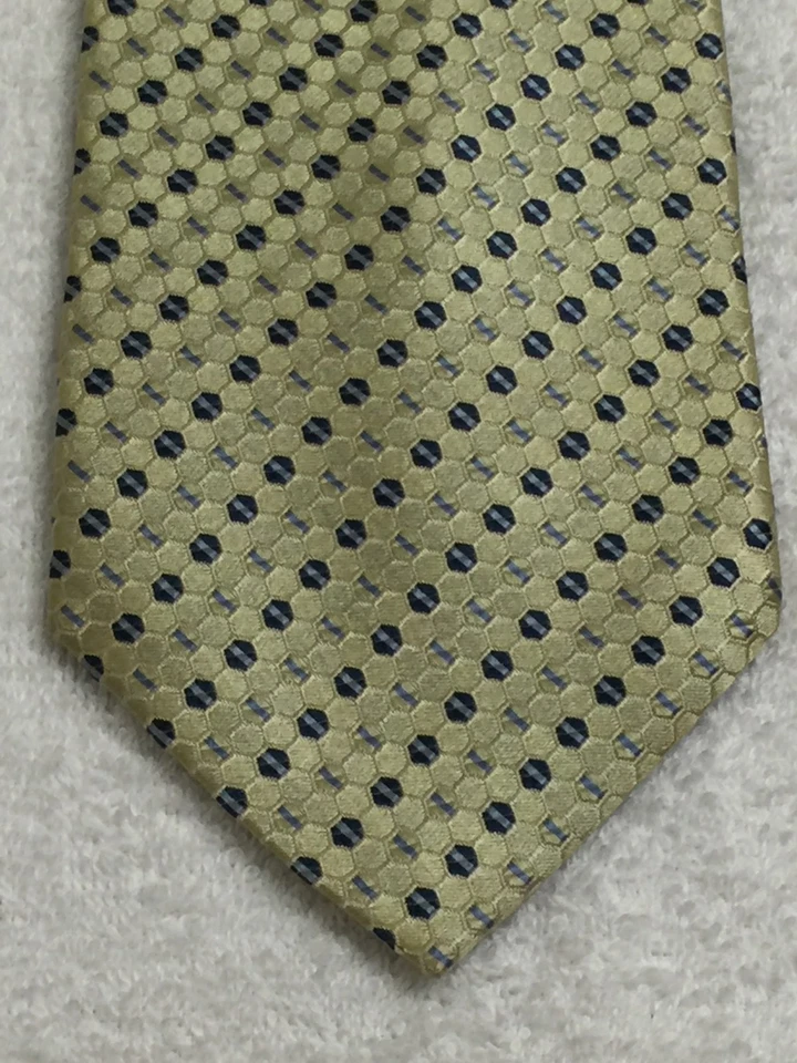 JONES НЬЮ-ЙОРК МУЖСКОЙ ГАЛСТУК ЖЕЛТЫЙ С СЕРЫЙ СИНИЙ 4 X 60 - Изображение 1 из 4