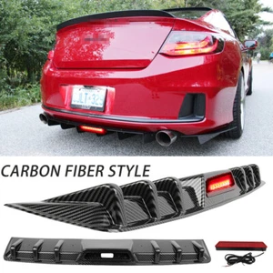 For Honda Accord Sedan Shark Fins Rear Diffuser Bumper Spoiler Lip w/LED Lights - Picture 1 of 12