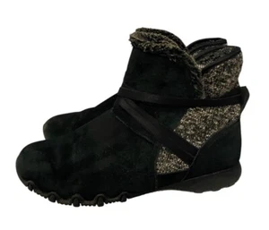 Skechers Bikers Flare Black Suede Womens Relaxed Fit Mid Boots UK 5 - Picture 1 of 11