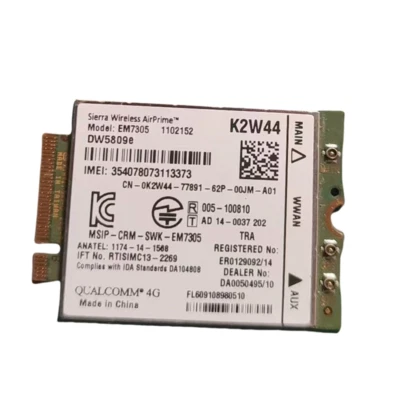 Dell DW5809e K2W44 Sierra Wireless Airprime EM7305 4G LTE WWAN Card Module E7450 - Image 1 of 2