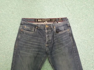 Pantalones de mezclilla para hombre Crosshatch Rochester cintura 32"" pierna 32"" azul oscuro descoloridos - Imagen 1 de 4