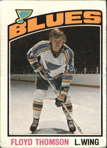 1976-77 O-Pee-Chee Blues Hockey Card #356 Floyd Thomson - GOOD