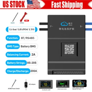 JK 8S-20S 200A Li-ion LiFePo4 Smart BMS with 2A Active Balance BT/RS485 Lot US - Picture 1 of 28