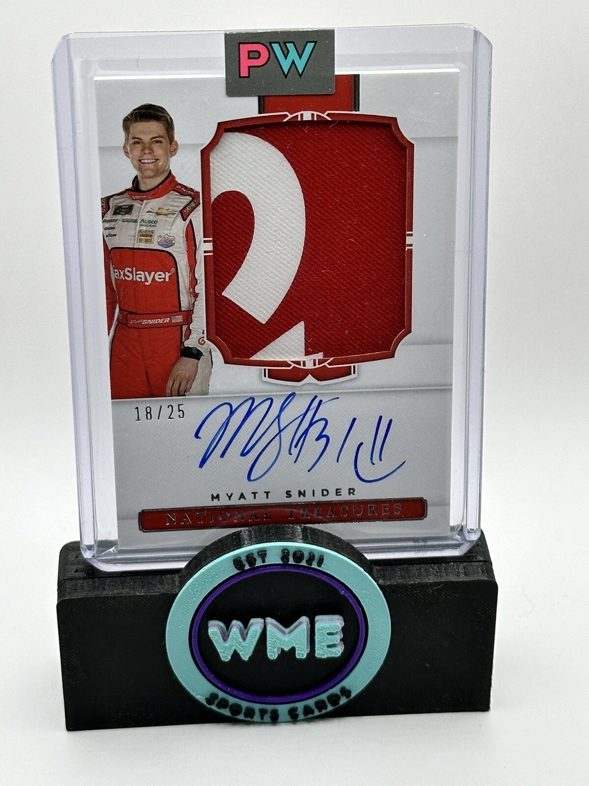 2021 Panini National Treasures Myatt Snider Race-worn Patch Auto /25 NASCAR RPA