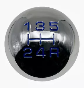 Manopola cambio cromata R2 rotonda 5 velocità blu per ford 12 mm - Foto 1 di 4