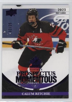 2023 Team Canada Juniors Prospectus Momentous Electric Purple /25 Calum Ritchie - Image 1 of 2