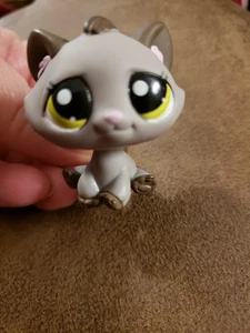 Littlest Pet Shop LPS #2215 Caramelle Gatto Seduto Tabby Grigio - Foto 1 di 3