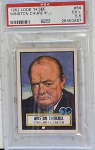 1952 Look N See Winston Churchill PSA 5,5 - Foto 1 di 2
