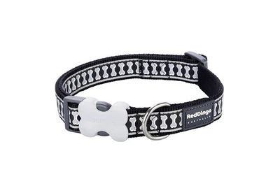 Red Dingo Reflective Collar - Black Bones Design - Image 1 of 2