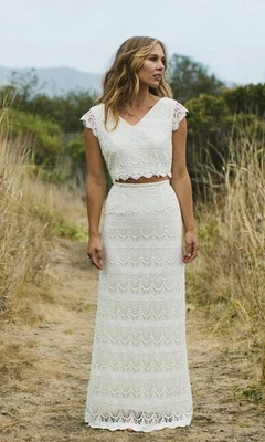 Vestido de novia Daughters Of Simone 2 piezas Jude S/M nuevo con etiquetas precio de venta sugerido por el fabricante 2000 USD Foto 1 de 4