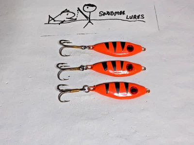 Señuelos cucharas de plomo losa de fundición de pesca SOMBREADA 3-3/4 OZ NARANJA NEGRO Foto 1 de 4