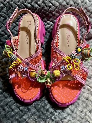 Betsey Johnson Embellished Platform Sandals Size 8.  - Image 1 of 4
