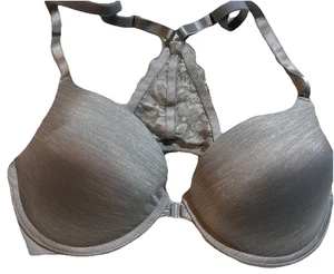 Prima Valentina Women's Bra Sz 38C Gray Underwire Adjustable Strap. Lace Back. - Picture 1 of 6