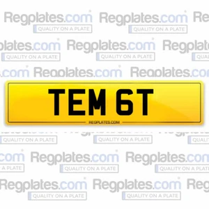 TEM 6T - geschätztes Autonummer personalisiertes Kennzeichen Privatschild TEMPT TEAM - Bild 1 von 1