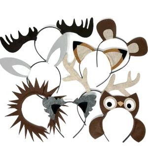 8 Woodland ears headbands birthday party favors animal enchanted forest - Picture 1 of 3