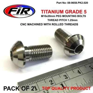 TITANIUM M10x1.25x20mm PK2 yamaha kawasaki FOOTPEG MOUNT BOLTS - Bild 1 von 2