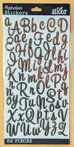 Alphabet/ Numbers & Letters/ Stickers/ Gold/62 pieces - Picture 1 of 1