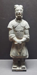 "ARMORED GENERAL" TERRACOTTA WARRIOR - SF Asian Art Museum - 13" h - 4.5 lbs - Picture 1 of 7