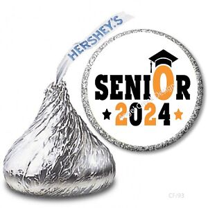 108 Senior 2024 Grad Cap Graduation Favors Hershey Kiss Labels Candy Wrappers