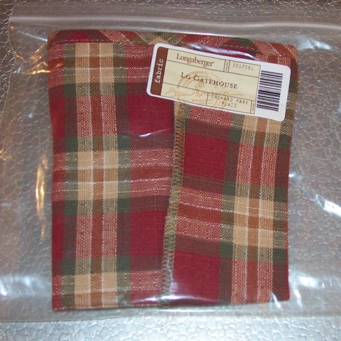Longaberger Orchard Park Plaid LARGE GATEHOUSE Basket Liner ~USA~ FREE SHIPPING! Cover