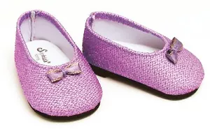 Zapatos sin cordones con brillo de lavanda para muñecas American Girl de 18 pulgadas - Imagen 1 de 1