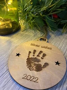 Personalised Baby Hand Print Bauble, Christmas, Design Your Own Bauble - Picture 1 of 8
