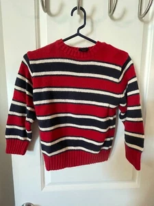 Cherokee Boy Kids Size Small 6 7 Red White Navy Long sleeve Sweater - Picture 1 of 5