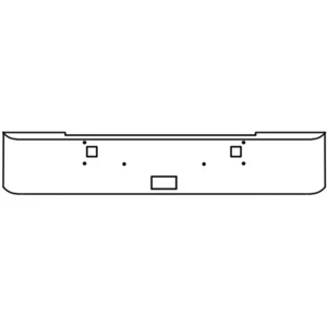 18 Inch Chrome Texas Rolled End Bumper W/ Tow & Center Step Holes For Kenworth - Picture 1 of 3