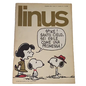 LINUS COMIC ART MAGAZINE - ITALIAN TEXT December 1975 Anno 11 #12 PEANUTS Snoopy - Picture 1 of 8