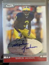 Marlin Jackson auto rookie card NFL 2005 SAGE Hit - Autographs #A38  (AU, RC)