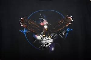 Vintage Harley Davidson Eagle Shirt Lightning 3XL HTF print y2K Winnipeg - Picture 1 of 6