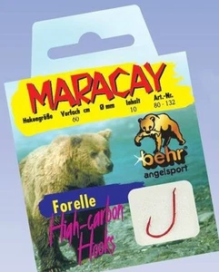 Behr Maracay Haken Forelle Rot ALLE GRÖSSEN WURMHAKEN VORFACHHAKEN HOOKS HOOK - Bild 1 von 1