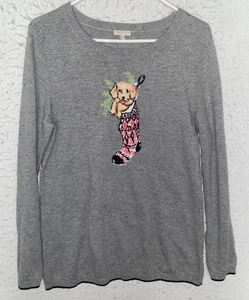 TALBOTS Hundepullover Strumpf Urlaub grau Retriever Welpe Weihnachten Damen Gr. M - Bild 1 von 7