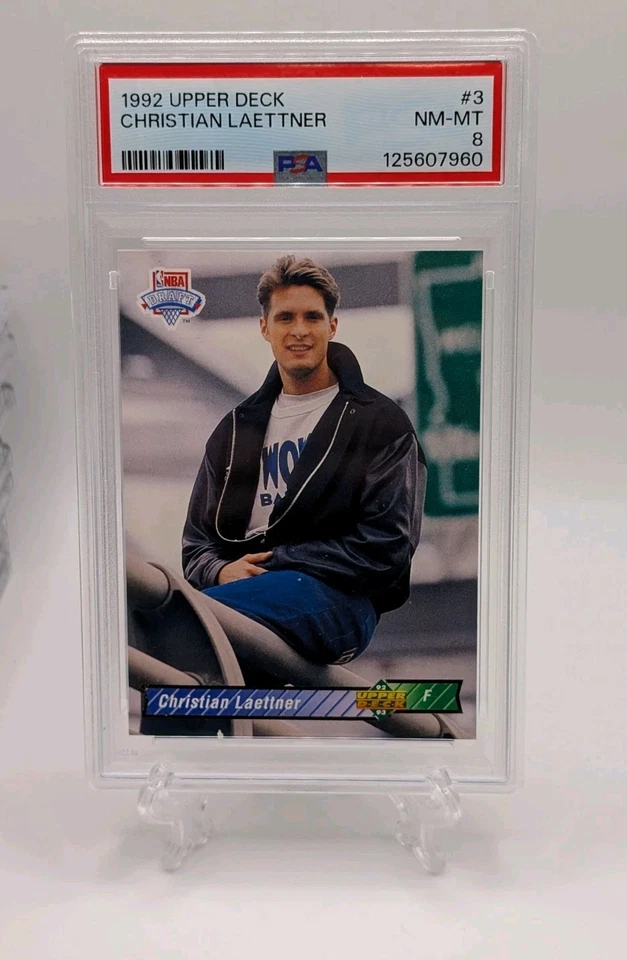 1992 Upper Deck #3 Christian Laettner RC PSA 8 Draft Minnesota Timberwolves Foto 1 de 1