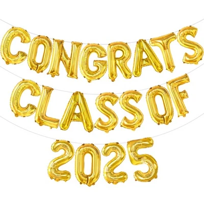 , Globos Gold Congrats Class of 2025 - 16 pulgadas | Globo de lámina de graduación Ba... Foto 1 de 4