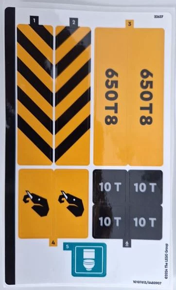 HOJA ADHESIVA LEGO 60409 GRÚA CONSTRUCCIÓN MÓVIL del set Nuevo Foto 1 de 1