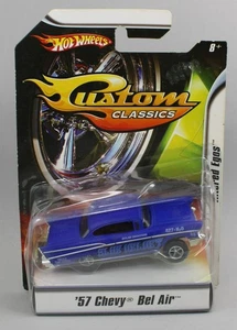 1:50 Hot Wheels *CUSTOM CLASSICS* Flat Blue '57 Chevy Bel Air GASSER *NIP* - Picture 1 of 1
