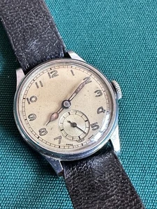 Vintage Peerex Waterproof Stainless Steel Watch Working 1940's Swiss Made - Picture 1 of 17