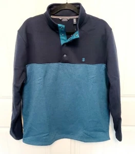 Izod Pullover Fleece Herren Large Lyons blau türkis marineblau Druckknopfleiste Stehkragen $ 70 - Bild 1 von 9