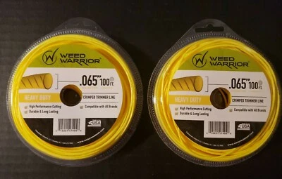 (LOT OF 2) Weed Warrior Crimped Trimmer Line .065”x100ft Heavy Duty Made in USA - Image 1 of 4