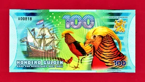 RARE HUNDRED 100 HONDERD GULDEN 2016 NETHERLANDS INDIE POLYMER UNC NOTE, ROOSTER - Picture 1 of 2