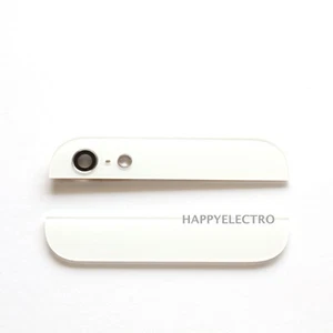 WHITE Back Rear Housing Up & Down Edge Glass Camera Flash Lens Adhesive iPhone 5 - Picture 1 of 3