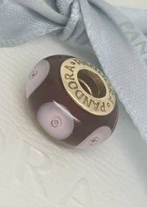 Authentic Pandora 14k Gold Murano Glass Charm Red Mystic Calla Bead 750401 - Bild 1 von 3
