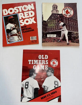 BOSTON RED SOX 1979 Yearbook 1980 Program and 1984 Old Timers Game Insert Lot - Image 1 of 4