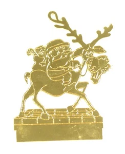 Versilberter geätzter Weihnachtsmann auf Hirsch Christbaumschmuck GESCHENKE - Bild 1 von 4