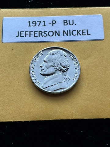 1971-P  BU. Jefferson Nickel Cover